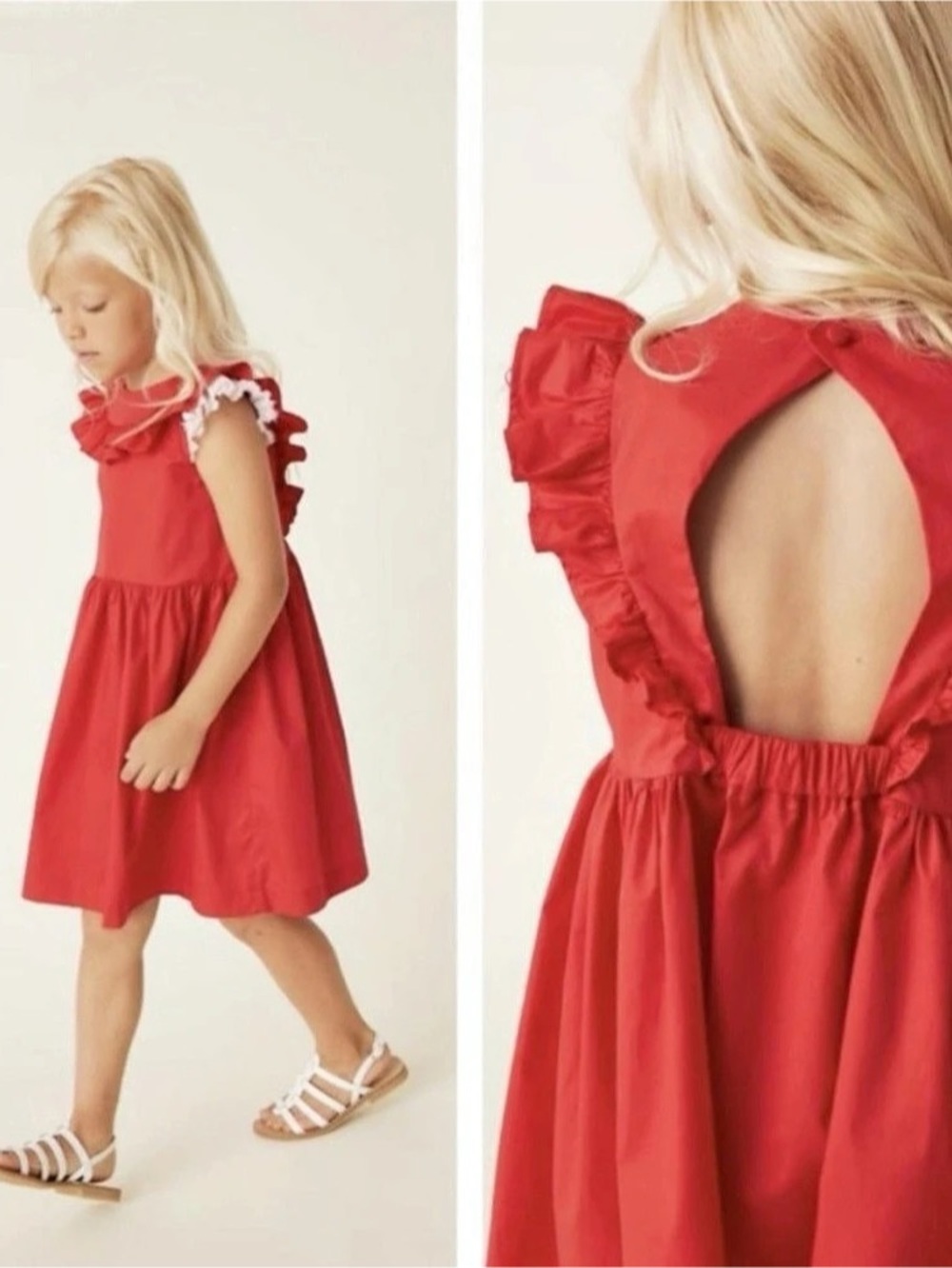 Il Gufo Red Ruffled Dress - Girls 6